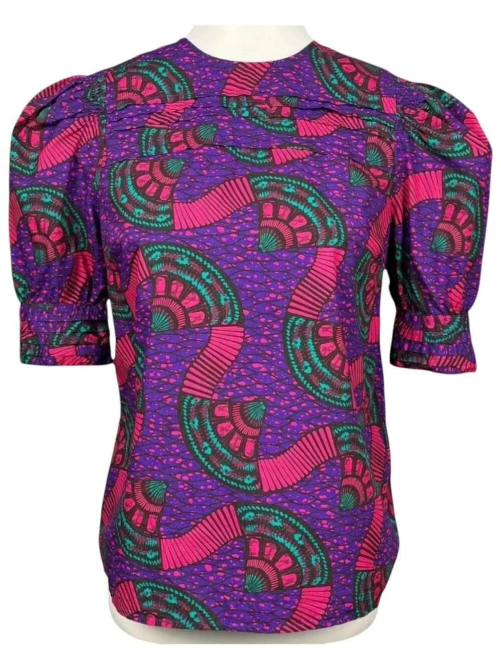 Ulla Johnson Top Puff Sleeve Romantic Art Print Etta Blouse Womens Size 4